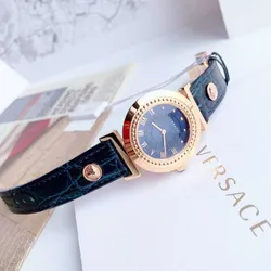 Đồng Hồ Nữ Versace Vanity Calfskin Blue Dial Watch P5Q80D009 S009 Màu Xanh Navy