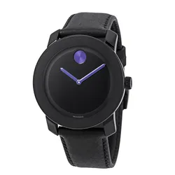 Đồng Hồ Unisex Movado Bold Black Dial Purple Accents Watch 3600479 Màu Đen