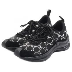 Giày Thể Thao Gucci Black Mesh And Suede Run Crystal Embellished Màu Đen Size 36