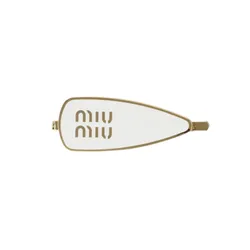 Kẹp Tóc Nữ Miu Miu Enameled Metal Hair Clip 5IF147_2F6T_F0009 Màu Trắng