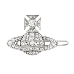 Kẹp Tóc Vivienne Westwood Corinne Hair Clip Màu Bạc 38mm