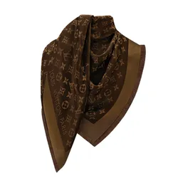 Khăn Choàng Nữ Louis Vuitton LV Monogram Shine Shawl M75122 Màu Nâu