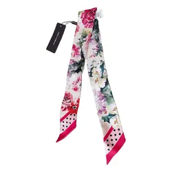Khăn Nữ Dolce & Gabbana D&G Floral Print Silk Scarf FS215AGDM18HNT68PZ Màu Hồng Kem D-HH