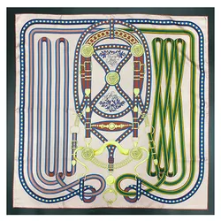 Khăn Nữ Hermès 90 Scarf Grand Tralala Women's Silk Màu Xanh Lá