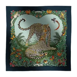 Khăn Nữ Hermès Jungle Love Forever Scarf 90 H001876SV29 Màu Xanh Blue 