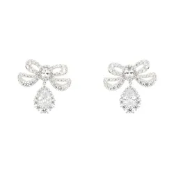 Khuyên Tai Nữ Shushu/Tong Yvmin Edition Lissome Gem Bowknot Earrings Màu Bạc