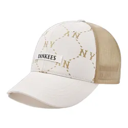 Mũ MLB Diamond Monogram Sportive Mesh Cap New York Yankees 3AMCM0153-50IVS Màu Kem Nâu