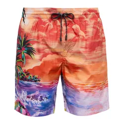 Quần Short Nam Dolce & Gabbana D&G Printed Swim Shorts Màu Đỏ Cam Size S