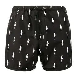 Quần Short Nam Neil Barrett Lightning Bolt Swim Shorts PBCB890 Màu Đen Size S