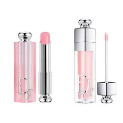 Set Son Dưỡng Dior Addict Lip Glow Balm + Addict Lip Maximizer 001 Pink Màu Hồng