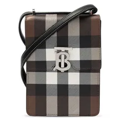 Túi Đeo Chéo Burberry Check Print Leather Robin Bag Birch Brown 80357791 Màu Nâu D-HH