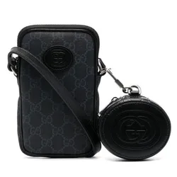 Túi Đeo Chéo Nam Gucci Monogram Pattern Shoulder Bag Màu Đen Xám