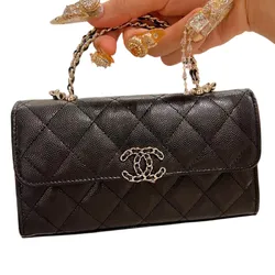 Túi Đeo Chéo Nữ Chanel Kelly Caviar Màu Đen D- MT
