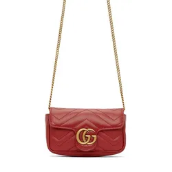 Túi Xách Gucci Red Super Mini GG Marmont Matelassé Bag Màu Đỏ