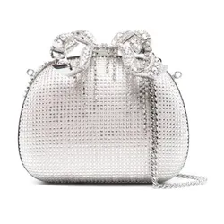 Túi Đeo Chéo Nữ Self-Portrait Champagne Rhinestone Clutch Bag RS24302CH Màu Bạc