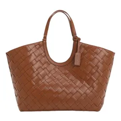 Túi Đeo Vai Nữ Charles & Keith CNK Ivette Woven Tote Bag Chocolate CK2-30701583 Màu Nâu