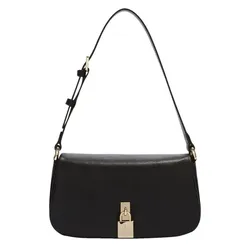 Túi Đeo Vai Nữ Furla Artemis Model Small Leather Shoulder Bag in Black Màu Đen