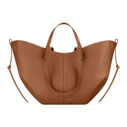 Túi Đeo Vai Nữ Polène Cyme Edition Regular Textured Camel Shoulder Bag Màu Nâu N-QL