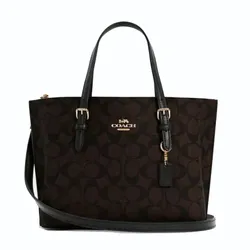 Túi Tote Nữ Coach Mollie Tote 25 In Signature Canvas C4250 Màu Đen Nâu   