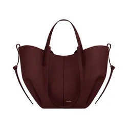 Túi Tote Nữ Polène Cyme Mini Edition Textured Black Cherry Màu Đỏ Đậm