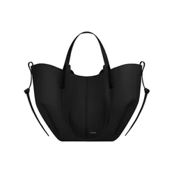 Túi Tote Nữ Polène Cyme Mini Edition Textured Black Màu Đen