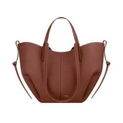 Túi Tote Nữ Polène Cyme Mini Edition Textured Cognac Màu Nâu Đậm