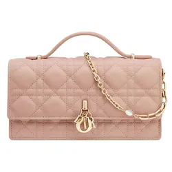 Túi Xách Tay Nữ Dior Pochette Lady Con Asa Superior Handle Bag Màu Hồng Nude