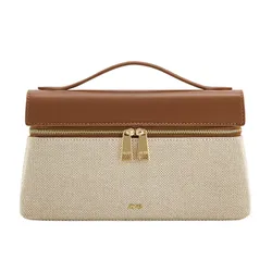 Túi Xách Tay Nữ JW Pei Thea Top Handle Bag Brown Canvas Màu Nâu Trắng  