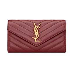 Ví Nữ Yves Saint Laurent YSL Cassandre Matelasse Large Flap Wallet 372264AAA446592 Màu Đỏ Đô