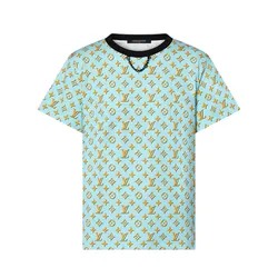 Áo Phông  Louis Vuitton LV 3D Monogram 1AFTBJ Tshirt Màu Xanh Vàng Size XS