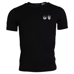 Áo Phông Nam Dolce & Gabbana D&G Black Family Cotton Crew Neck Tshirt Màu Đen Size 44