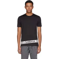 Áo Phông Nam Dolce & Gabbana D&G Black Logo Tape T-Shirt Màu Đen Size 46