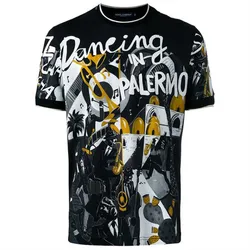 Áo Phông Nam Dolce & Gabbana D&G Musical Print Tee G8HA8T Màu Đen Họa Tiết Size 46