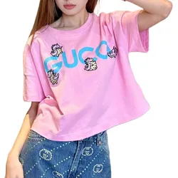 Áo Phông Nữ Gucci Tshirt 779016 XJGED Màu Hồng Size XS