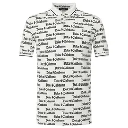 Áo Polo Dolce & Gabbana D&G Allover Logo Pólokošeľa Biela G8HU6T FS762 Màu Đen Trắng Size 46