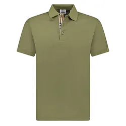 Áo Polo Nam Burberry Hartford Check Placket Polo Màu Xanh Olive Size S