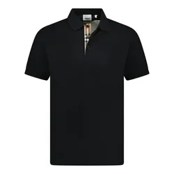 Áo Polo Nam Burberry Hartford Check Placket Polo Shirt Màu Đen Size S