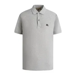 Áo Polo Nam Burberry Oxford Logo Embroidered Màu Ghi Size XS