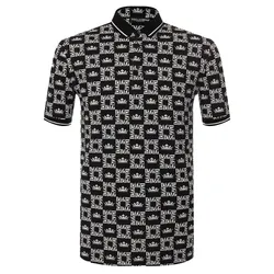 Áo Polo Nam Dolce & Gabbana D&G G8HU6T FS76Y Màu Đen Họa Tiết Size 44