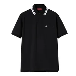 Áo Polo Nam Gucci Cotton Shirt With Embroidery 795174 XJG16 1000 Màu Đen Size XS