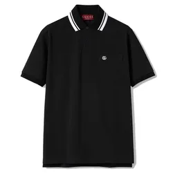 Áo Polo Nam Gucci Logo Cotton In Piquet Colletto 795174 XJG16 1000 Màu Đen Size S N-YT