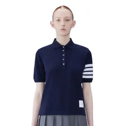 Áo Polo Nữ Thom Browne Classic Pique 2003 4-Bar Polo FJP052B/07976415 Màu Xanh Navy Size 36