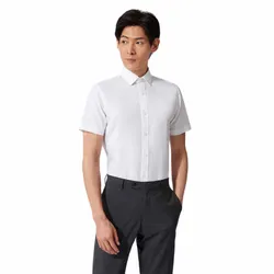 Áo Sơ Mi Cộc Tay Nam DETERMINANT 301 Dress Shirt Short White (Regular Fit) Màu Trắng Size 38