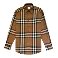 Áo Sơ Mi Nam Burberry Beige With Vintage Check Printed 8084287 Màu Nâu Be Size XS