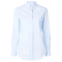 Áo Sơ Mi Nữ Thom Browne Classic Point Collar Shirt Grosgrain Placket In Solid Poplin FLL005E 03113 480 Màu Xanh Nhạt Size 36