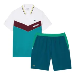 Bộ Tennis/pickleball Nam Lacoste DH1099 Q7I/ GH9354 X99 Màu Xanh Phối Trắng Size 2