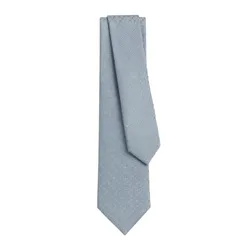 Cà Vạt Nam Hermès Faconnee New H Tie Gris Glacier Màu Xanh Nhạt