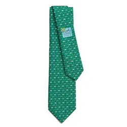 Cà Vạt Nam Hermès&nbsp;Silk Twill Tie Green Màu Xanh Lá