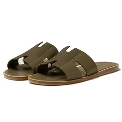 Dép Hermès Izmir Sandal Màu Xanh - Nâu Size 39.5