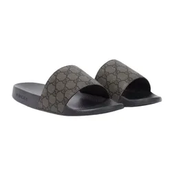 Dép Nam Gucci GG Logo Printed Slide 7391082 ZG0G 8713 Màu Xám Đen Size 39